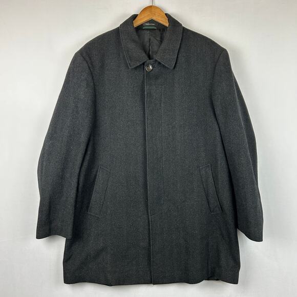 Lauren Ralph Lauren Wool Peacoat Classic Fit Overcoat Heather Gray Mens Size 48L